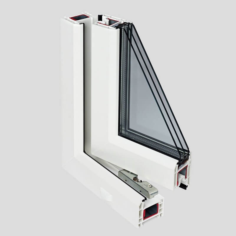 Профиль пластикового окна REHAU с тройным стеклопакетом и усиленным уплотнением