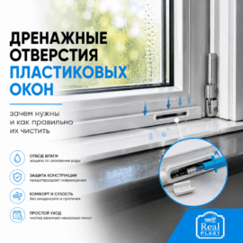 Дренажные отверстия пластикового окна и очистка каналов для отвода влаги